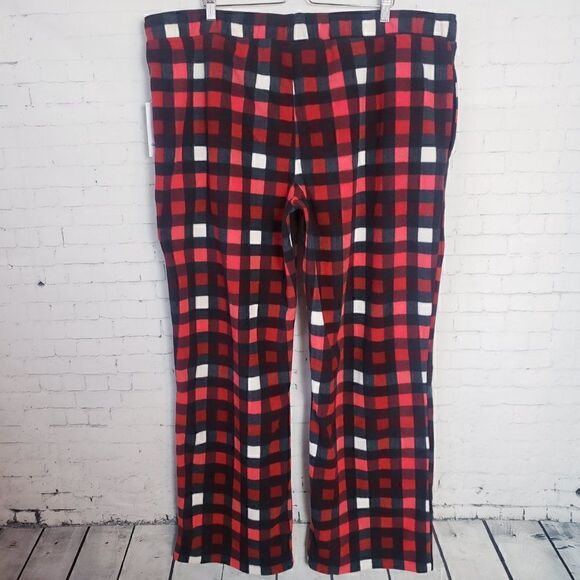 NEW Goodfellow Fleece Pajama Pants Size 3XL Tall / 3XLT Red Black Plaid - Picture 6 of 8